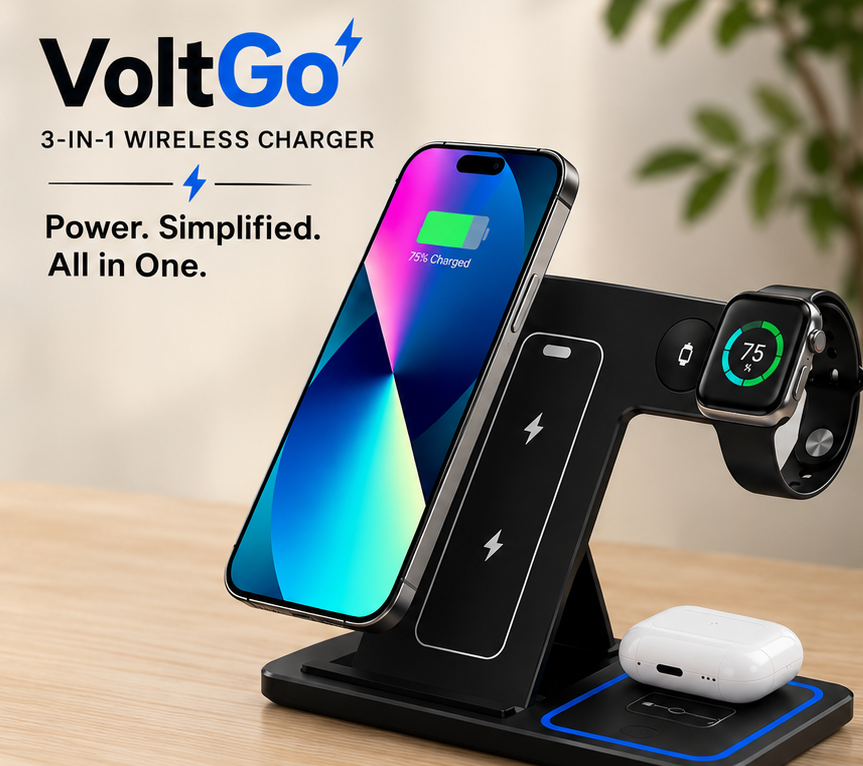 VoltGo™ 3-in-1 Foldable Wireless Charging Station